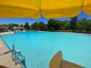 View of pool from lifeguard chair